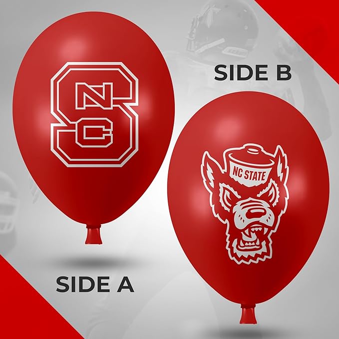 NC State Wolfpack Balloons 10 Pack 11" Official Licensed Logos, Helium Quality Latex Balloons, Perfect for College Football Team Celebration, Decorated Front and Back by Westrick
