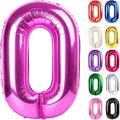 Rosy Purple Number 0 Balloon 40 Inch, 0 Balloon Numberfor 10th 20th 30th 40th 50th 60th Birthday Decorations, Rosy Purple Party Supplies for Men Women