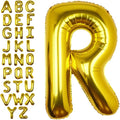 40Inch Gold Letter R Balloon Foil Helium Letter Balloons A-Z Giant Large Mylar Big Party Balloon for Birthday Party Decorations
