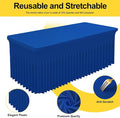 Smiry Spandex Tablecloth 2 Pack, Elastic Fitted Stretch Tablecloth for 4FT Rectangle Tables, Waterproof Washable Table Cover Skirt for Outdoor, Wedding, Banquet & Parties (Blue, 48Lx30Wx30H Inch)