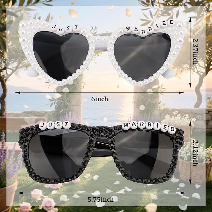 Just Married Decorations Sunglasses for Just Married Wedding Party Decorations