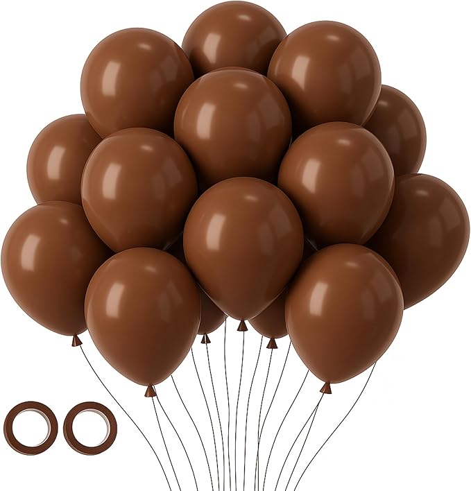 105pcs Brown Balloons 12inch Party Latex Balloons for Boys Girls Birthday Baby Shower Gender Reveal Wedding Sunflower Party Decorations