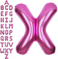 SUWEN 40 Inch Hot Pink Large X Letter Balloons Big Foil Helium Letter Balloons A-Z Jumbo Mylar Happy Birthday Party Decorations for Woman Anniversary Party Supplies