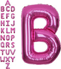 SUWEN 40 Inch Hot Pink Large B Letter Balloons Big Foil Helium Letter Balloons A-Z Jumbo Mylar Happy Birthday Party Decorations for Woman Anniversary Party Supplies