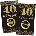 REWIDPARTY Black Gold 40th Birthday Party Scratch Off Game Cards（32 PCS） Cheers to 40 Years Party Supplies Happy 40th Birthday Party Scratch Cards Activity for Birthday Raffle Tickets Kids Adults