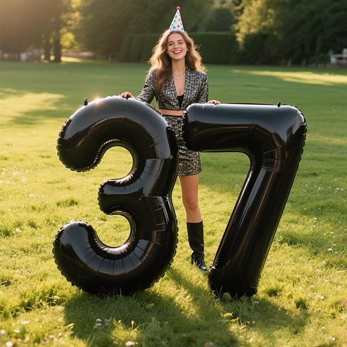 40 Inch Black Foil Balloons Number 3,Foil Mylar Big Number Balloons Huge Number Balloons for 3rd Birthday Party Supplies Anniversary Decorations