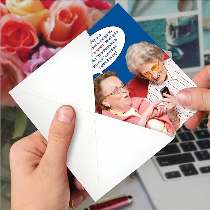 NobleWorks - Pack of 3 Hilarious Birthday Greeting Cards with Envelopes (1 Designs, 3 Each) - Incorrect Password C9912BDG-C3x1