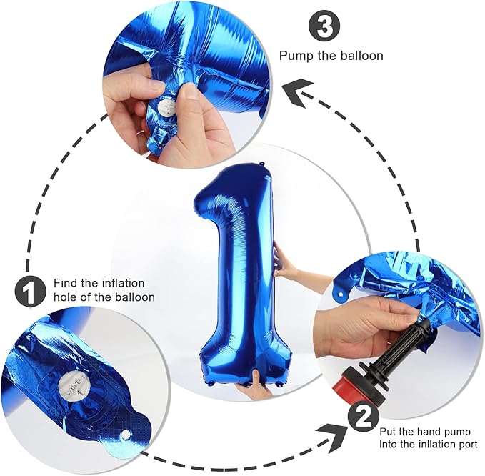 Numbers Balloon 3, 40 Inch Large Dark Blue Balloon for Three Year Old Birthday Decor, 3 13 30 31 Birthday Party Decorations for Wedding Supplies