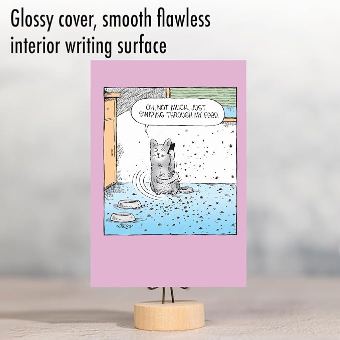 NobleWorks - 1 Humor Birthday Card with Envelope - Funny Cartoons for Birthday Greetings, Celebration Notecard - Swiping Through Feed C2414BDG
