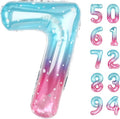 Starry Sky 7 Balloon, Number Balloons 40 Inch, 7th Birthday Decorations for Girls Kids, Party Decoration for Women, Number 7 Balloon