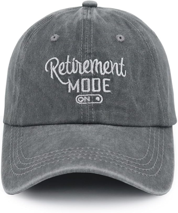 Retirement Baseball Cap for Women Men, Adjustable Washed Embroidered Vintage Classic Retro Cotton Hat