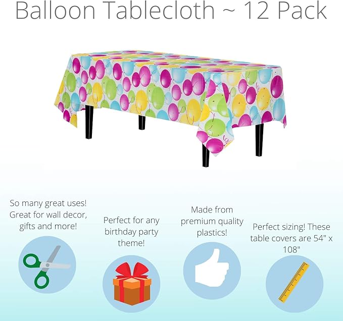 Exquisite 12-Pack Premium Plastic Tablecloth 54in. x 108in. Rectangle