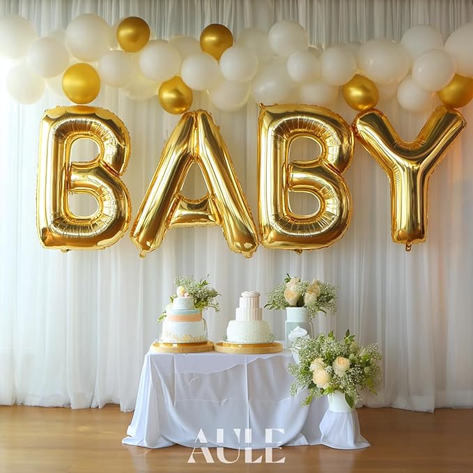AULE 40 Inch Big Letter Balloon Gold B Large Foil Helium Alphabet Balloons A-Z for Birthday Anniversary Graduation New Year Party Decoration Supplies