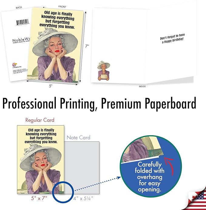 NobleWorks Funny Birthday Paper Card with 5 x 7 Inch Envelope (1 Card) Bday Forgetting Everything C11054BDG
