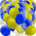 Yellow Blue Balloons with Confetti Balloons 12 inch Latex Balloons 80 Pcs for Wedding Birthday Baby Shower Patriotic Themed Party Decorations