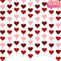 Valentine's Day Decoration - 80 Felt Hearts 8 Pack Heart Banner, Pre-Strung Hanging Decor for Home, Fireplace, Office, Wall, Door, Window