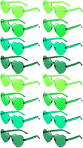 16 Heart Rimless Sunglasses Retro Colored Party Glasses Bulk Gradient Transparent Fun Eyeglasses for Unisex Adult