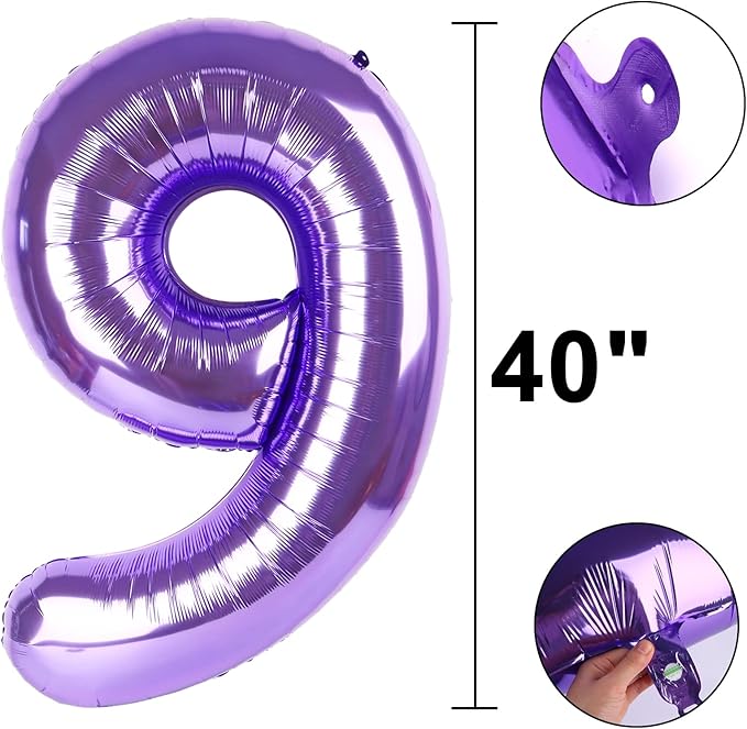 40 Inch Purple Number 19 Digital Balloon,Jumbo Mylar Foil Helium Balloon for 19 Balloons for Birthday Party,Wedding Anniversary Party Decorations