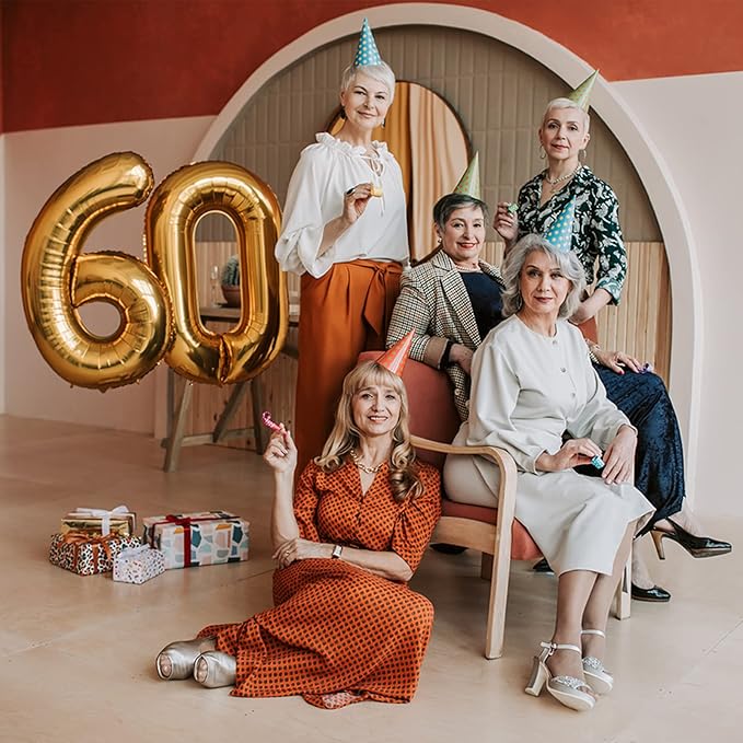 40 Inch Large Gold Number Balloons 4 Aluminum Foil Mylar Big Number Balloons 0-9 Suitable for Gold Birthday Parties, Weddings and Anniversary Photography