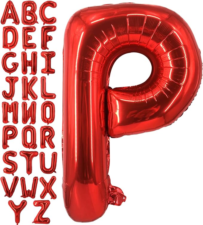 Lovoir 40 Inch Large Red Letter P Balloons Big Size Jumbo Mylar Foil Helium Balloon for Birthday Party Celebration Decorations Alphabet Red P