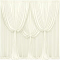 40x10FT Ivory Backdrop Curtains for Wedding Parties, Wrinkle Free Polyester Photography Backdrop Drapes for Wedding Baby Shower Birthday Parties Stage Background Stand Decorations 4x10ft,10 Panels
