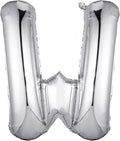 Letter Balloons 40 Inch, Single Silver Letter W Balloons Aluminum Hanging Foil Film Balloon for Baby Shower, Wedding Anniversary, Graduation, Birthday Party Decoration