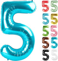 Light Blue Number 5 Balloon 40 Inch, 5 Balloon Number, 5th Birthday Decorations, Light Blue Party Supplies for Boys Girls