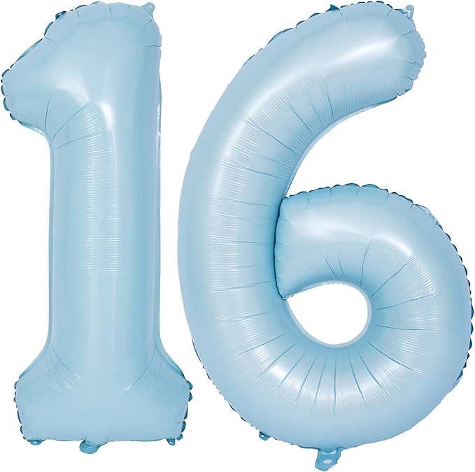 40 In Matte Blue Number Balloons Helium Foil Mylar Balloon Birthday Party banquet Decoration Digital 16