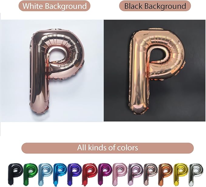 52 pcs Rose Gold Foil Letter Balloons with Air Pump, 16 Inch 2 A-Z Sets - Mylar Alphabet Balloon Kit for Birthday Banner & Party Decorations