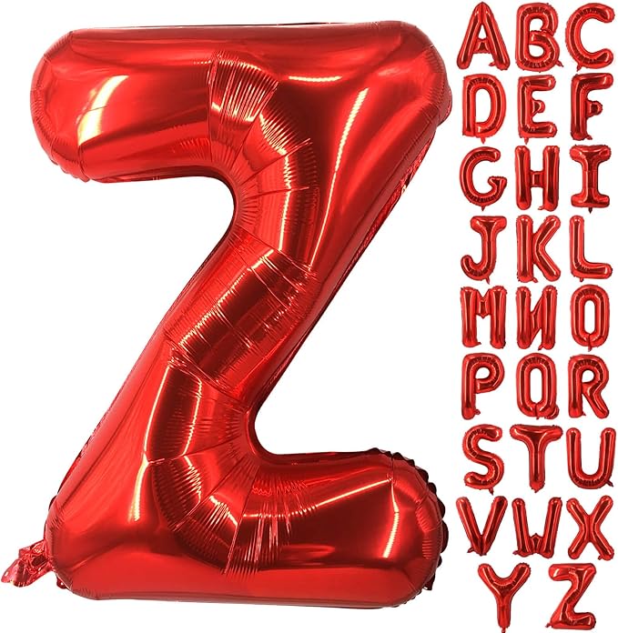 Lovoir 40 Inch Large Red Letter Z Balloons Big Size Jumbo Mylar Foil Helium Balloon for Birthday Party Celebration Decorations Alphabet Red Z