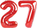 40 Inch Red Number 27 Digital Balloon,Jumbo Mylar Foil Helium Balloon for 27 Balloons for Birthday Party,Wedding Anniversary Party Decorations