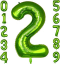 40 Inch Green Number Balloon 2, Large Number Foil Balloons Mylar for Girl Boy Birthday Party Celebration Decorations Supplies, Digital Balloons for Wedding Anniversary Events Decorations