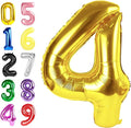 Numbers Balloon, 40 Inch Foil 4 Balloons for Birthday Party Decoration, Gold Number 4 Ballon for 4, 14, 24, 40 Celebration, Birthday, Christmas, Anniversary Decor