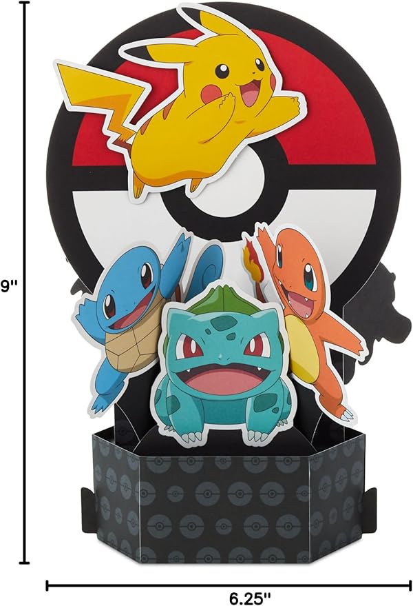 Hallmark Pop Up Birthday Card for Kids (Pokémon) Paper Wonder 3D Card for Birthday Boy