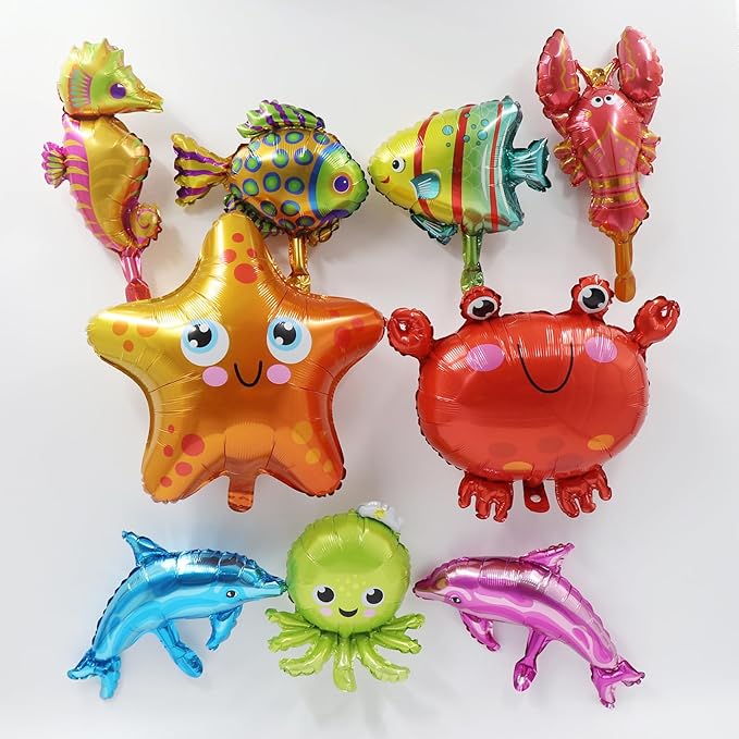 Ocean Themed Party Decorations 165pcs Blue Balloon Arch Garland Kit Bubble Balloons Marine Animals Fish Balloons for Nemo Dory Luca Birthday Under The Sea Decorations Shark Party