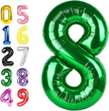 Balloon 8 Number, 40 Inch Dark Green Foil Large Ballon for Women And Men, Balloons Decoration for Happy 8 18 28 38 Birthday, Wedding Anniversary, New Year, Halloween Party Decoration