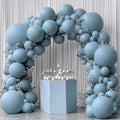 Dusty Blue Balloons Garland Kit, Double Stuffed Dark Dusty Blue Balloon Arch Different Sizes 18/12/10/5 Inch Latex Balloons for Birthday Gender Reveal Neutral Theme Party Decoration