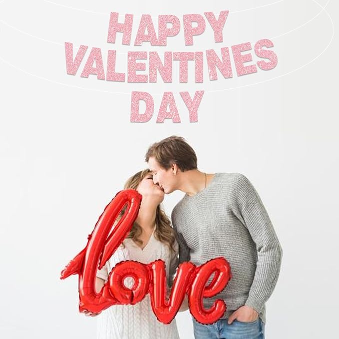 BEISHIDA 116 PCS A-Z DIY Letter Banner Kit Make Your Own Banner Glitter Dark Pink Including 111 Letters and Numbers 3 Rope and 2 Threading Device,Customized for Birthday Graduation Wedding Party Decor
