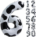 Cow Print Balloon Birthday Decorations Supplies,40 inch Number 6 Balloon | Cowgirl Theme Number Balloons for 6st Birthday Party | Farm Barn Decor for kids