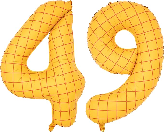 40-Inch Large Number Balloon Toy Inspired Story Matte Yellow Birthday Balloon Western Rodeo Party Supplies Boy Girl Story Anniversary Kids Birthday Party Cowboy Farm Themed Baby Welcome Decorations
