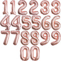 [20 Pcs] 16" Rose Gold Foil Number Balloons (2 sets of 0-9) - Mylar Aluminum Hanging Decorations for Graduation, Birthday, Christmas & New Year's Eve Parties