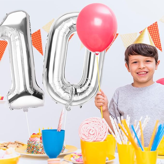 Number 0 Balloons 40 Inch Large Helium Foil Mylar Balloons For Birthdays Party Decorations/Wedding/Anniversary/Graduations/Baby Shower (Silver)