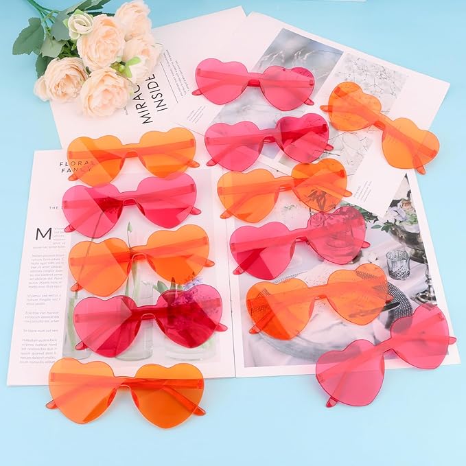 Heart Sunglasses 12/18/24 Pcs Heart Shaped Glasses for Women Cute Funny Party Glasses Party Favors Accessories