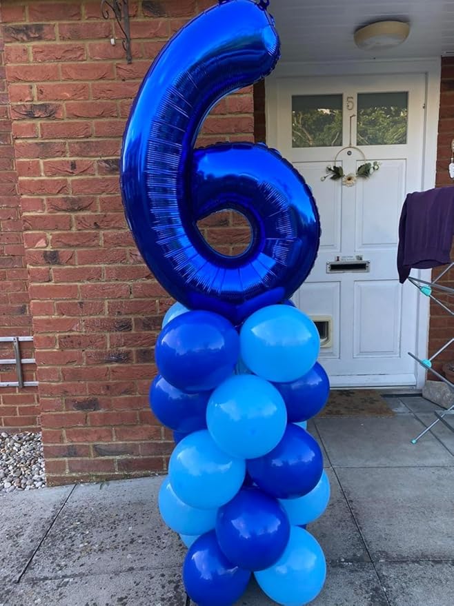 Night Blue 2 Balloon, Number Balloons 40 Inch, 2nd Balloon Number Birthday Decorations, Second Two Birthday Party Supplies, Number 2 Balloon