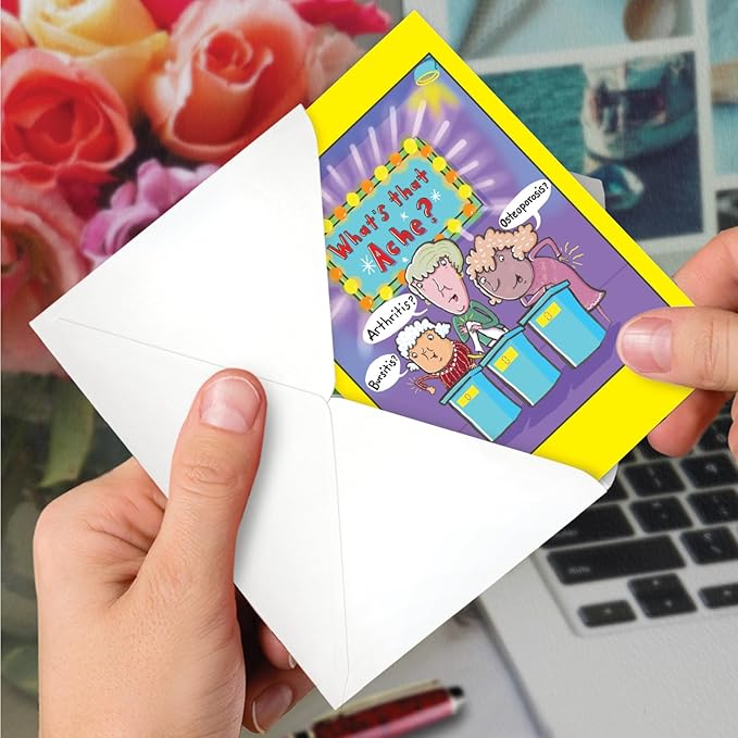 NobleWorks, Funny Birthday Paper Card with 5 x 7 Inch Envelope (1 Card) Bday Ache Game C10863BDG