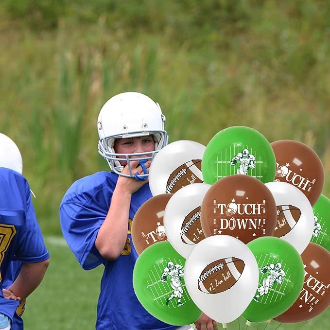 Football Balloons Football Party Decorations Football Latex Balloons Rugby Balloons for Touchdown Sports Theme Football Party Supplies Birthday Party Decorations 12Pcs