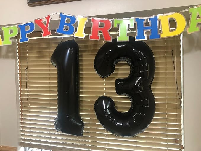 Number Balloons 40 Inch Black 1 Balloons for First Birthday Party Decoration, Foil Number One 1st Ballon for 1, 10, 11, 12, 18, 100 Celebration, Boy and Girl Birthday, Baby Shower, Anniversary Decor