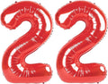40 Inch Big Red Number 22 Balloon Birthday Decoration, Numbers 22 Helium Balloons 22 Celebration, Boy Girl Baby Anniversary Party Graduations Supplies Decorations