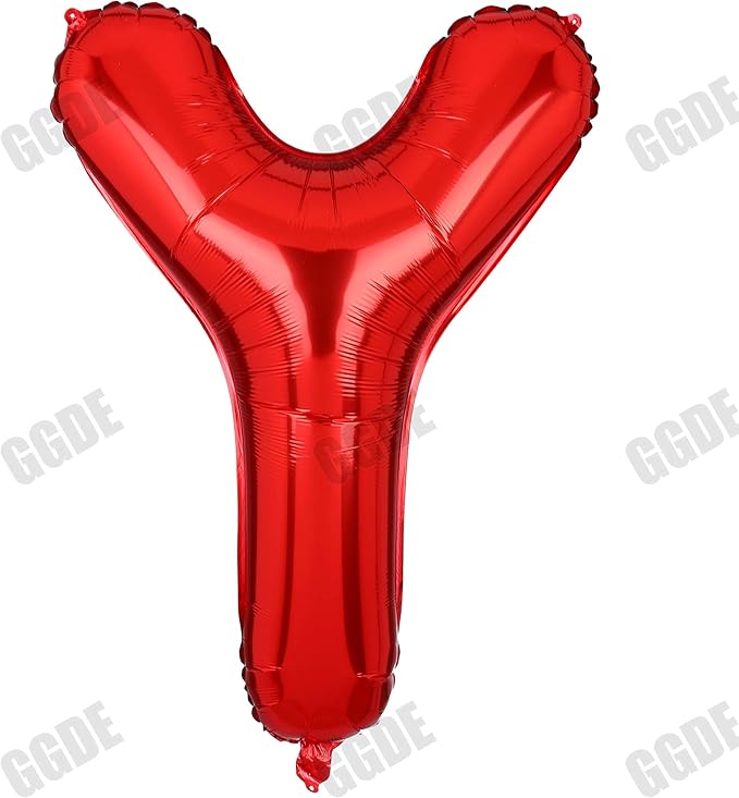 40 Inch Big Red Letter Balloons Foil Mylar Wedding Bachelorette Wedding Birthday Bridal Shower Anniversary Celebration Graduation Party Decoration Alphabet Y (A-Z)