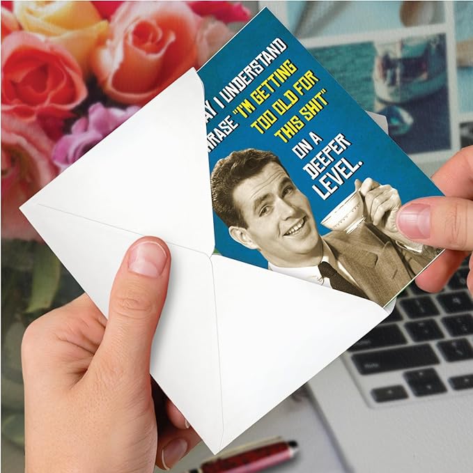 NobleWorks Hysterical Birthday Greeting Card with 5 x 7 Inch Envelope (1 Card) Man Getting Too Old C8140BDG